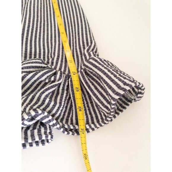 Koch Stella Mini Dress Ruffle Hem Striped Tie Straps M 8-10 - Picture 16 of 16